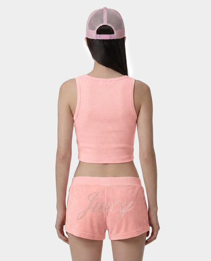 Juicy Crown Ribbed Tank - Rose