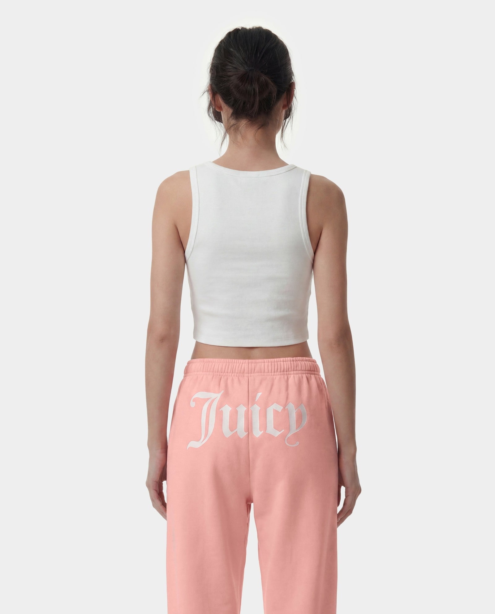 Juicy Crown Ribbed Tank - White