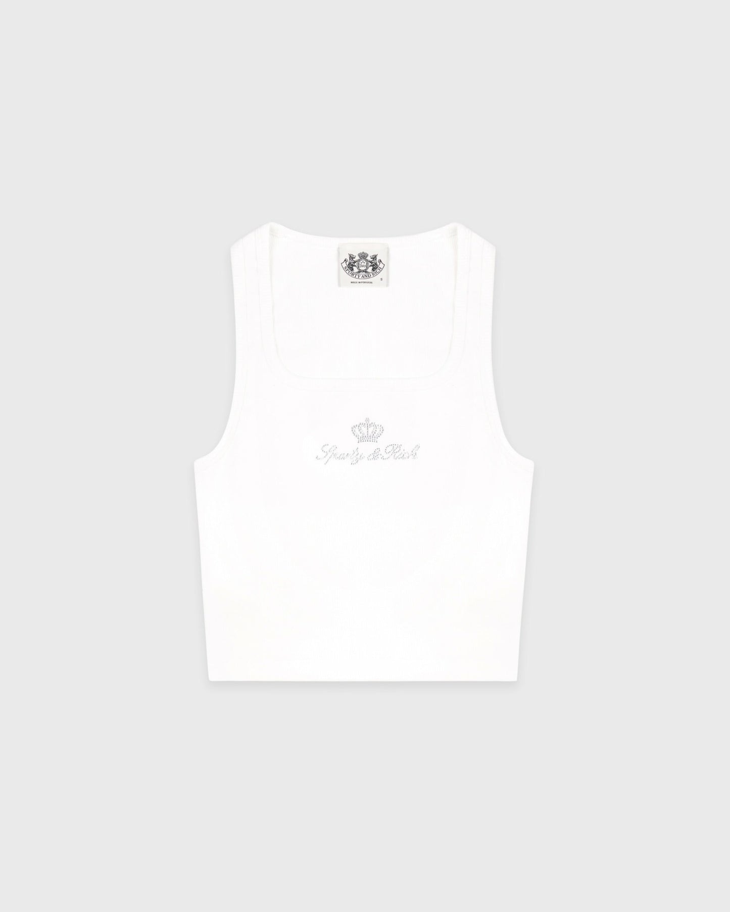 Juicy Crown Ribbed Tank - White