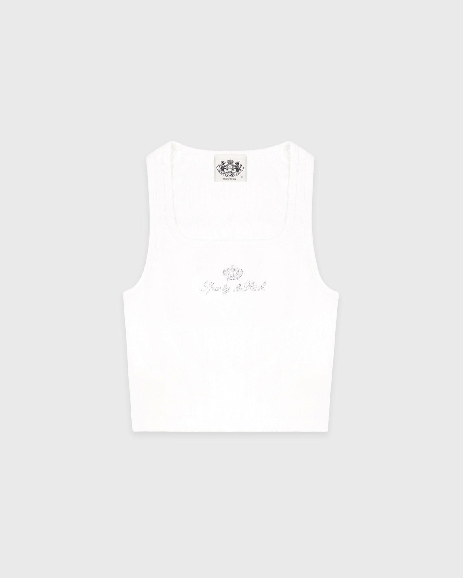 Juicy Crown Ribbed Tank - White