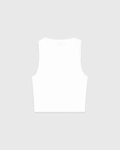 Juicy Crown Ribbed Tank - White