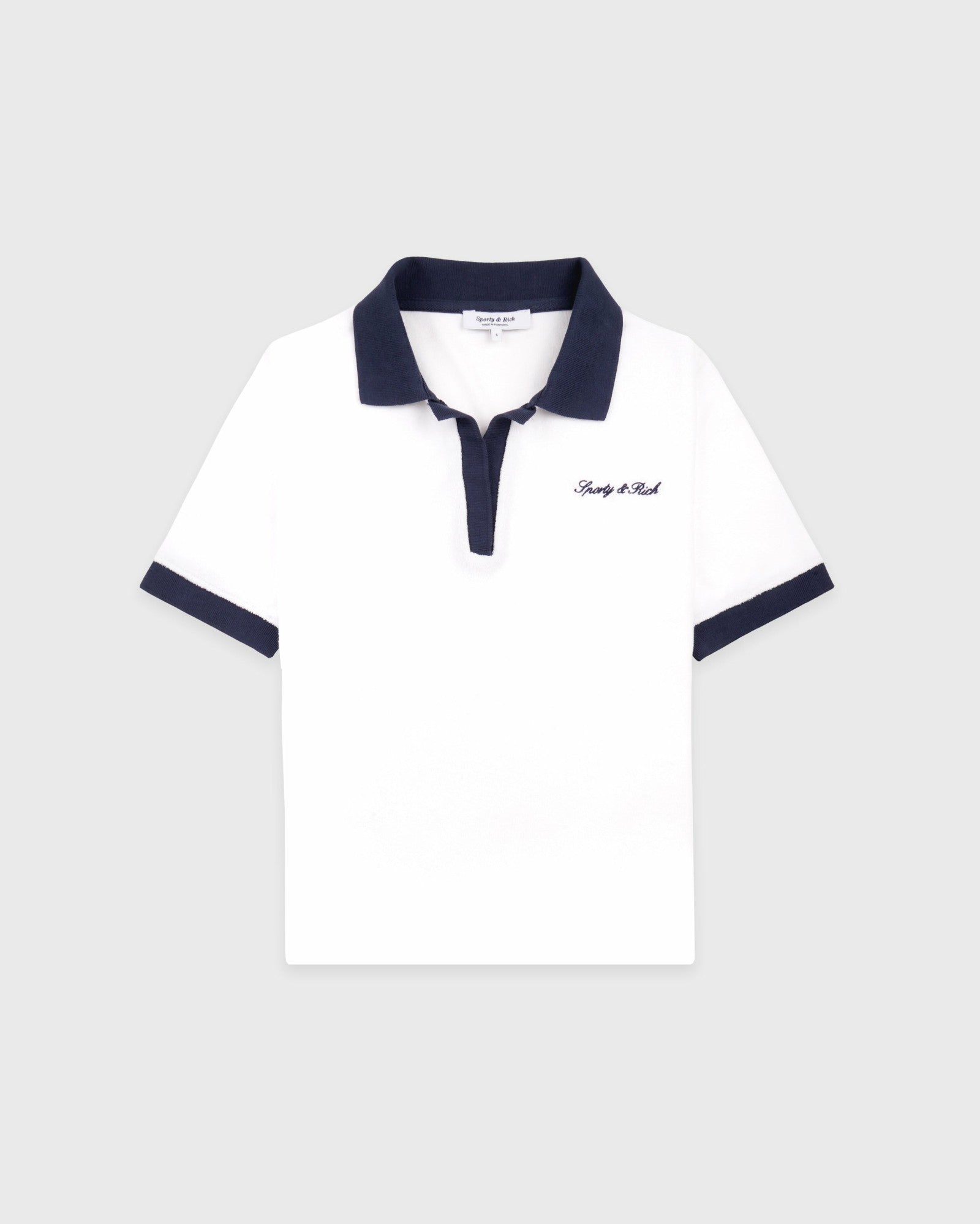 Signature Logo Terry Polo - White/Navy