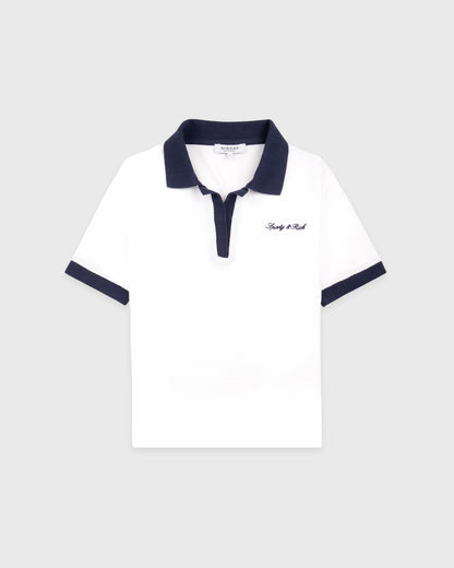 Signature Logo Terry Polo - White/Navy
