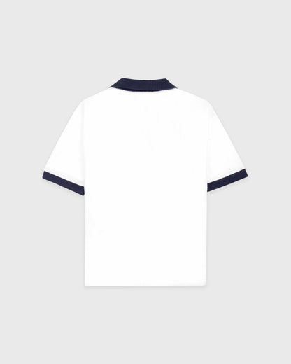 Signature Logo Terry Polo - White/Navy