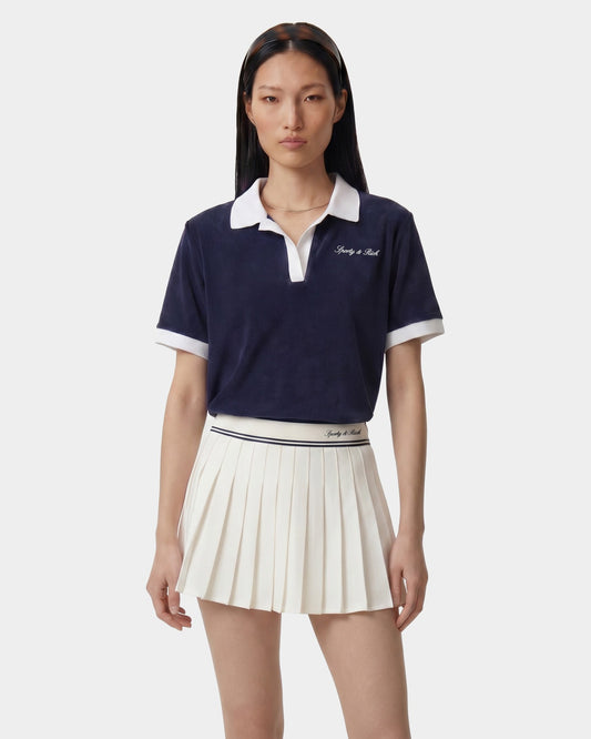Signature Logo Terry Polo - Navy/White