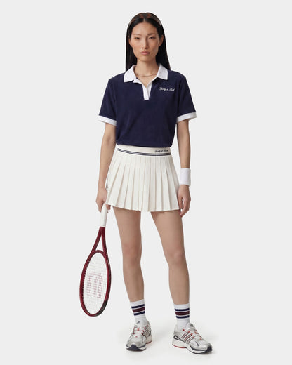 Signature Logo Terry Polo - Navy/White