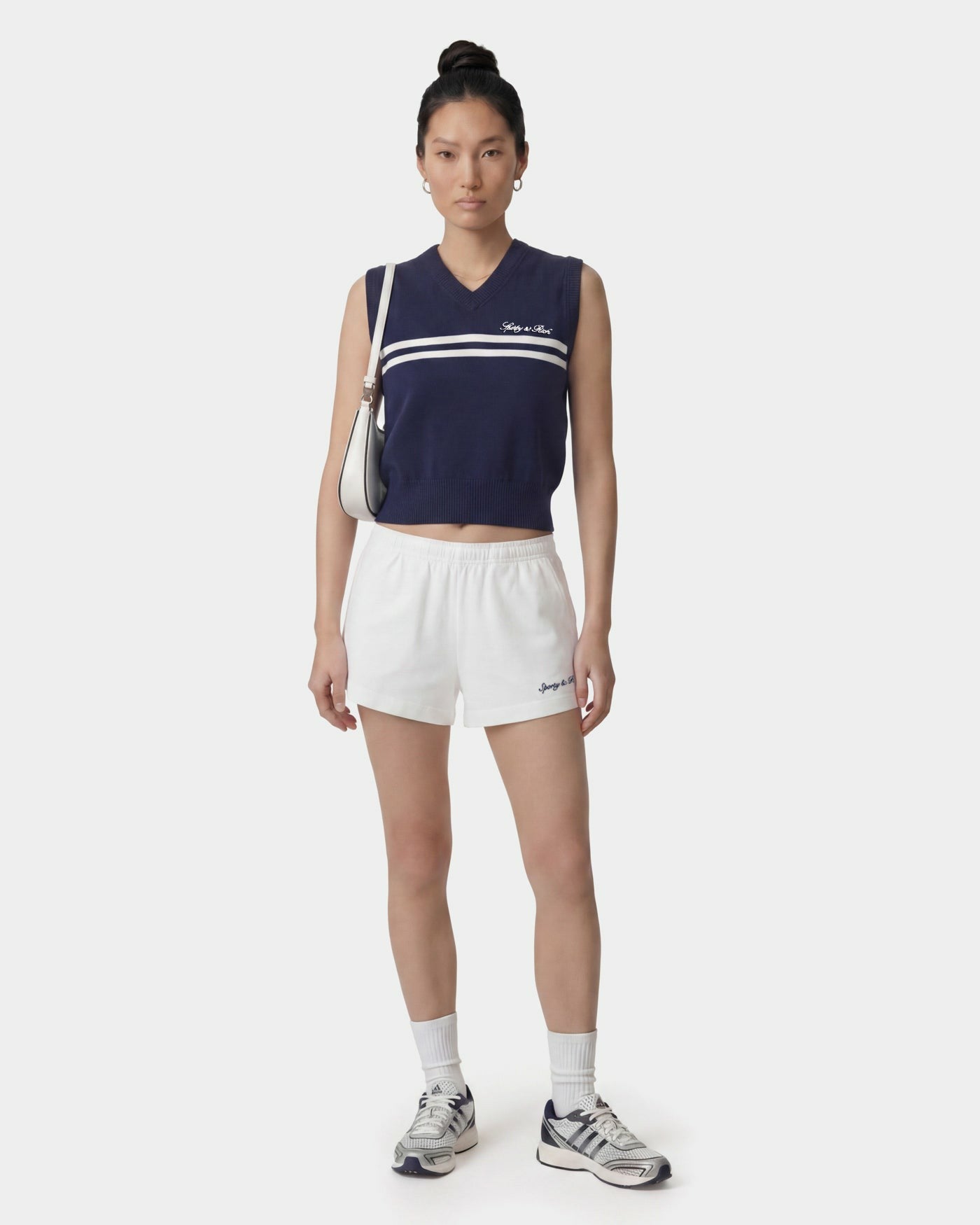 Signature Logo Knitted Vest - Navy/White