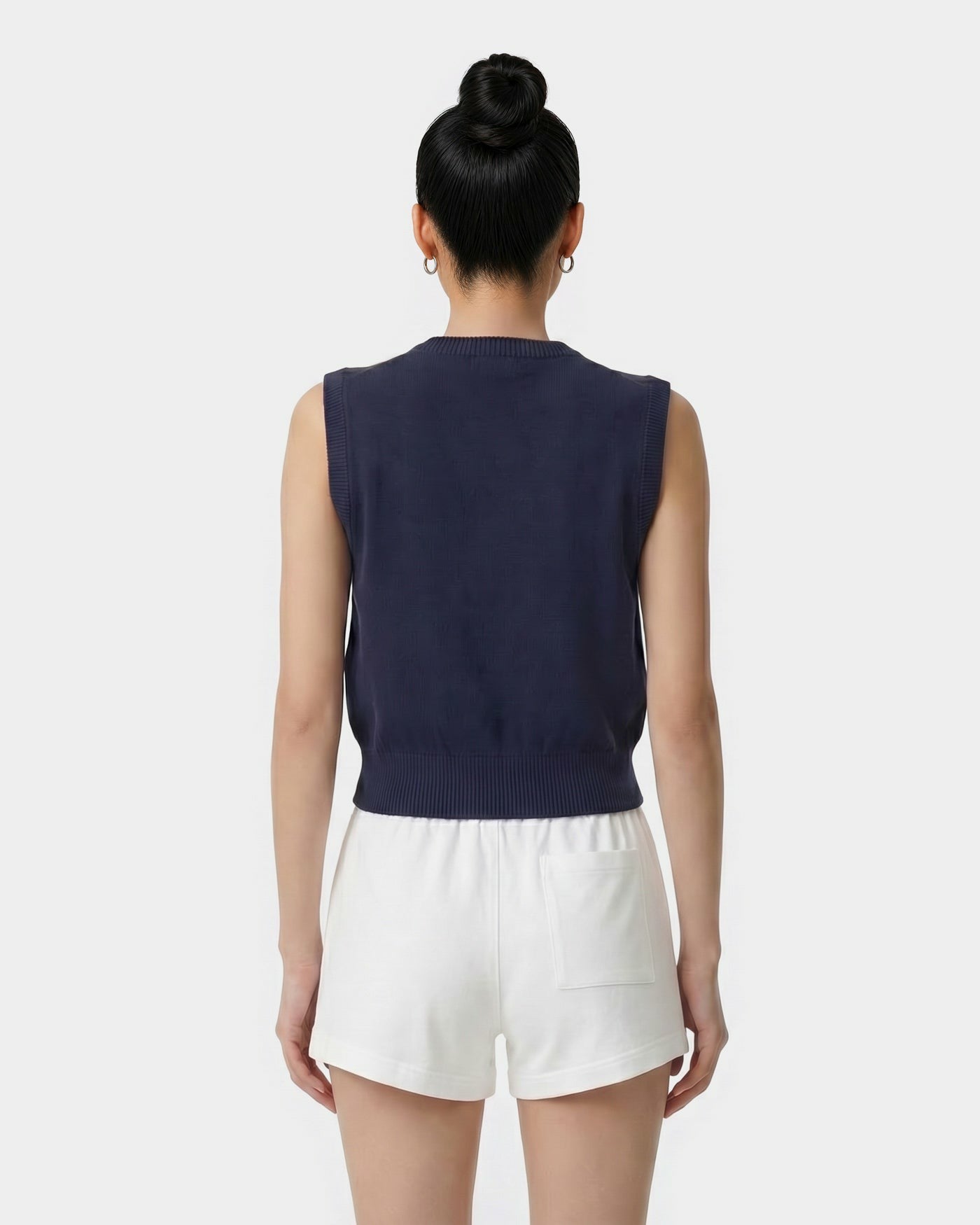 Signature Logo Knitted Vest - Navy/White