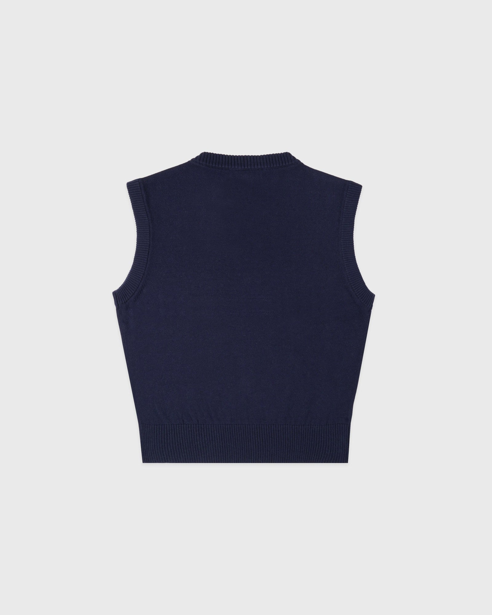 Signature Logo Knitted Vest - Navy/White