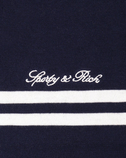 Signature Logo Knitted Vest - Navy/White
