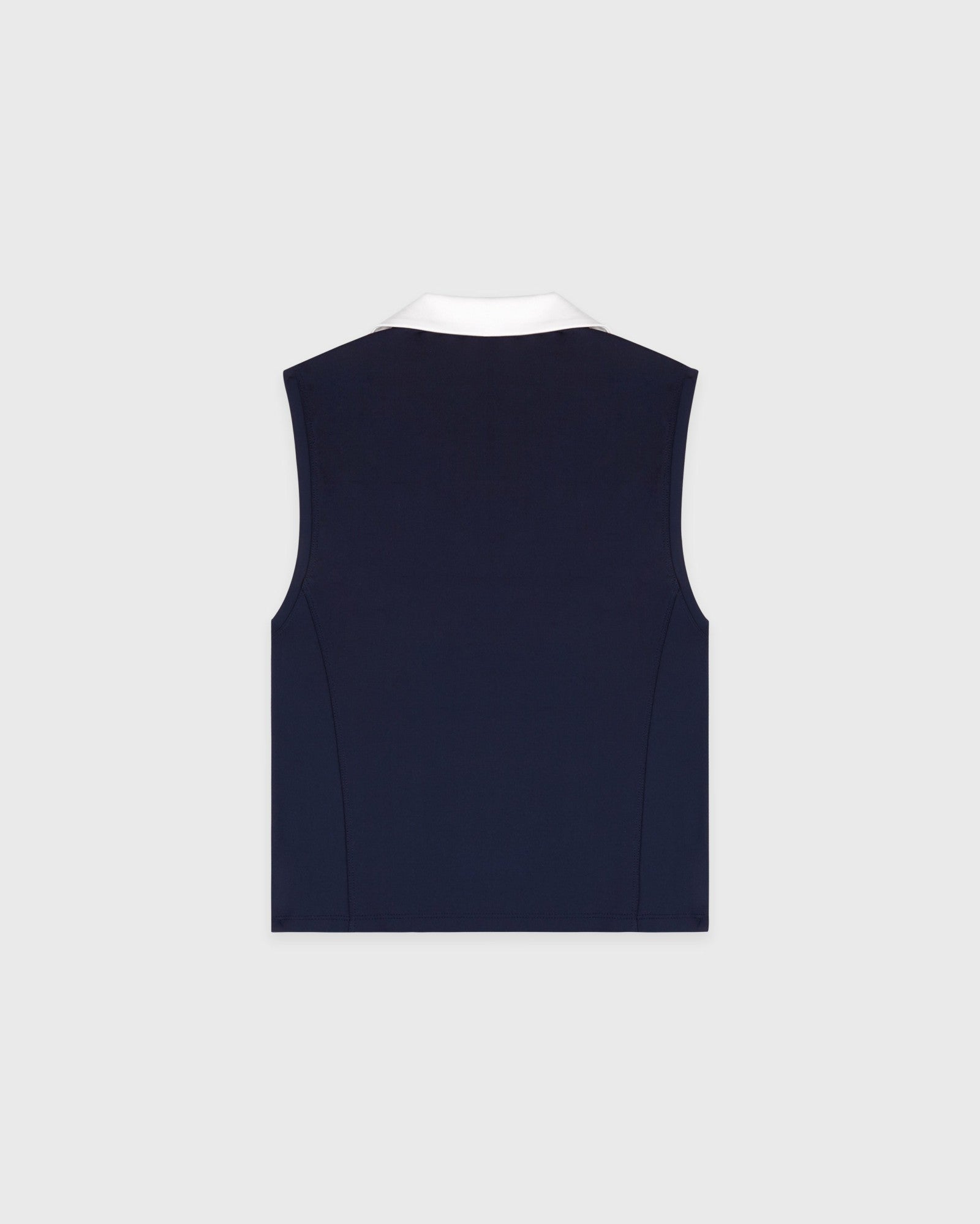 Signature Logo Sports Polo Vest - Navy/White