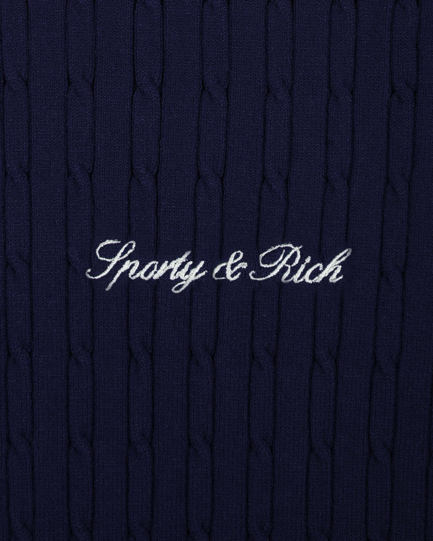 Signature Logo Mini Cable Polo - Navy/White