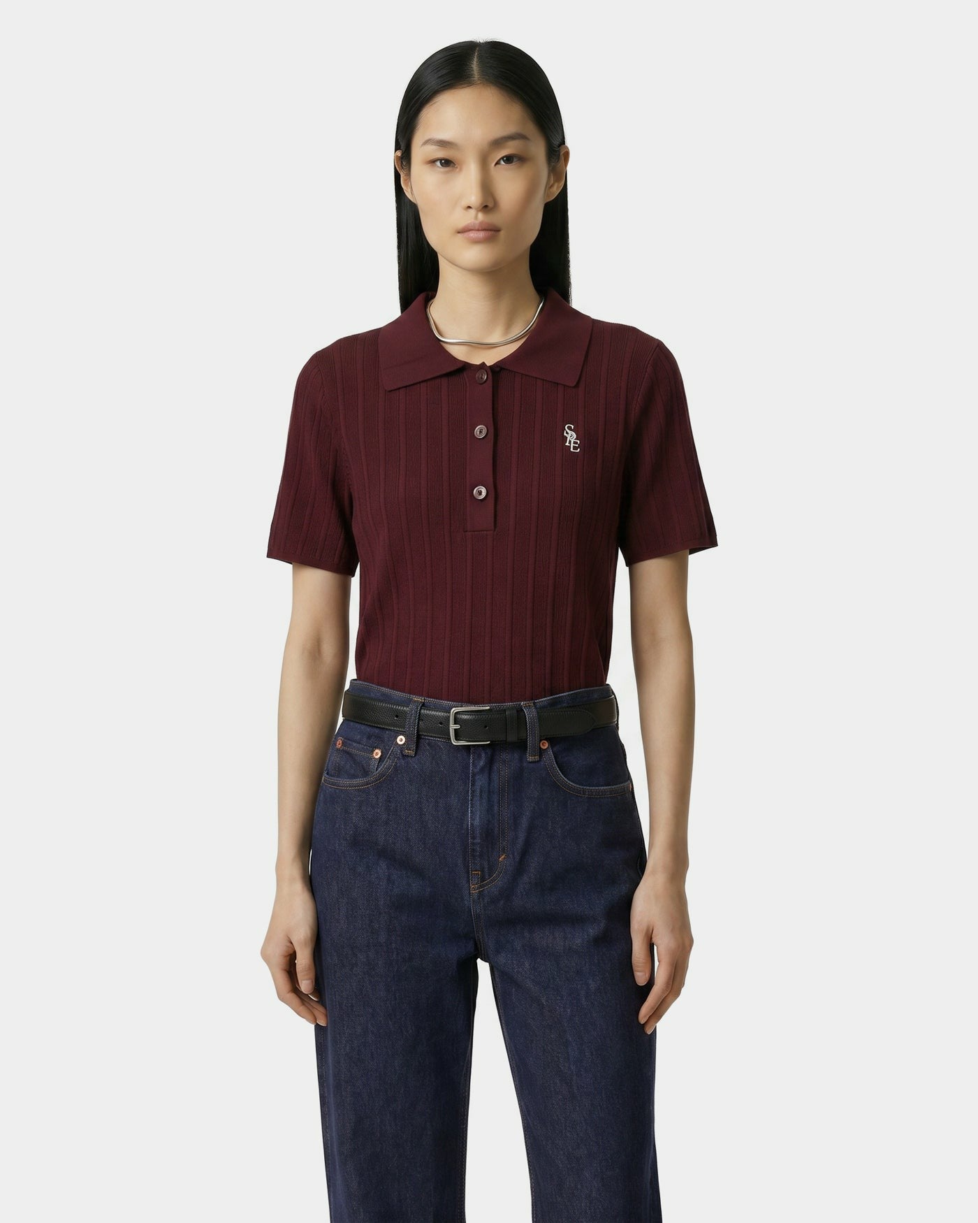 SRC Ribbed Polo - Bordeaux