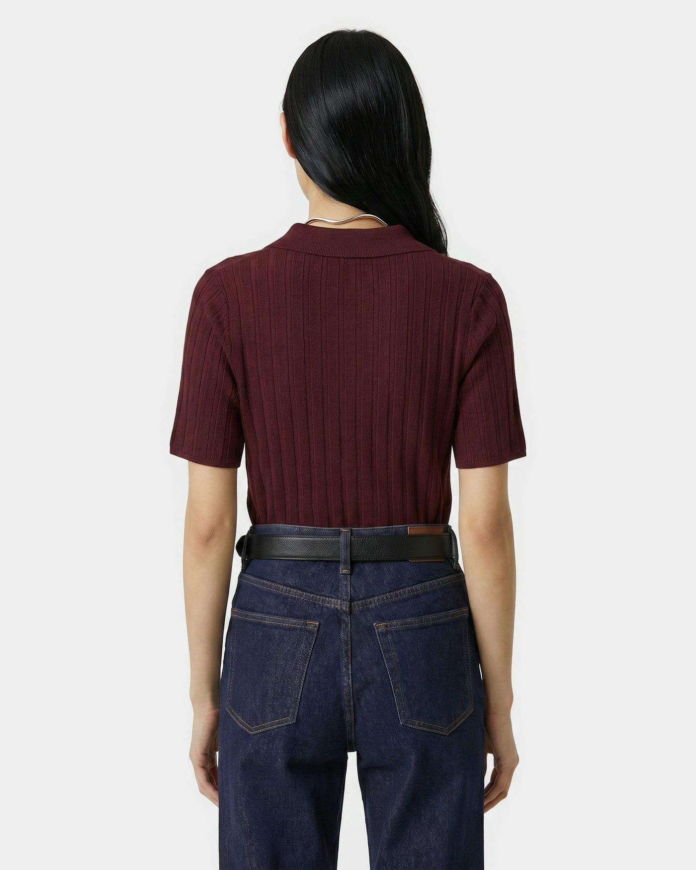 SRC Ribbed Polo - Bordeaux