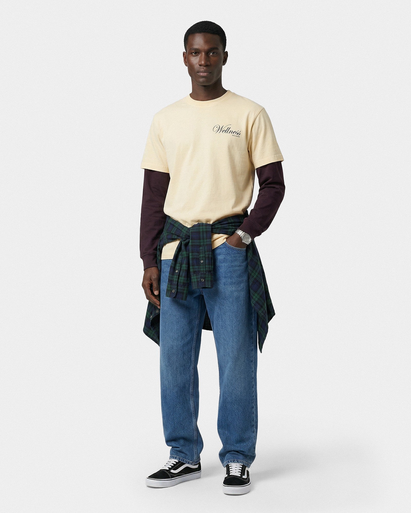 Avenue T-Shirt - Almond/Navy