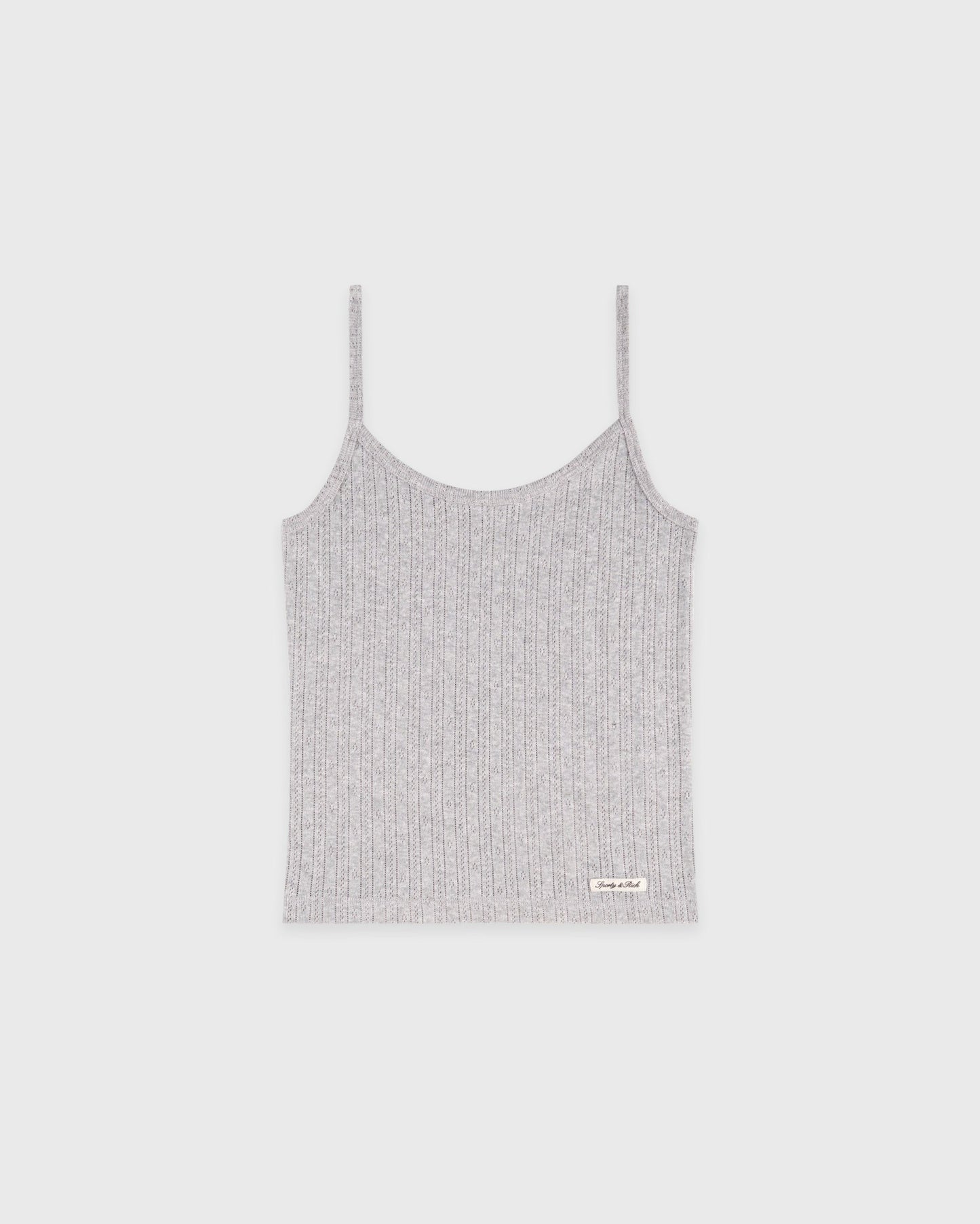 Signature Logo Pointelle Tank - Heather Gray