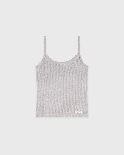 Signature Logo Pointelle Tank - Heather Gray