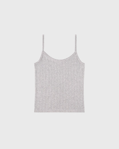 Signature Logo Pointelle Tank - Heather Gray
