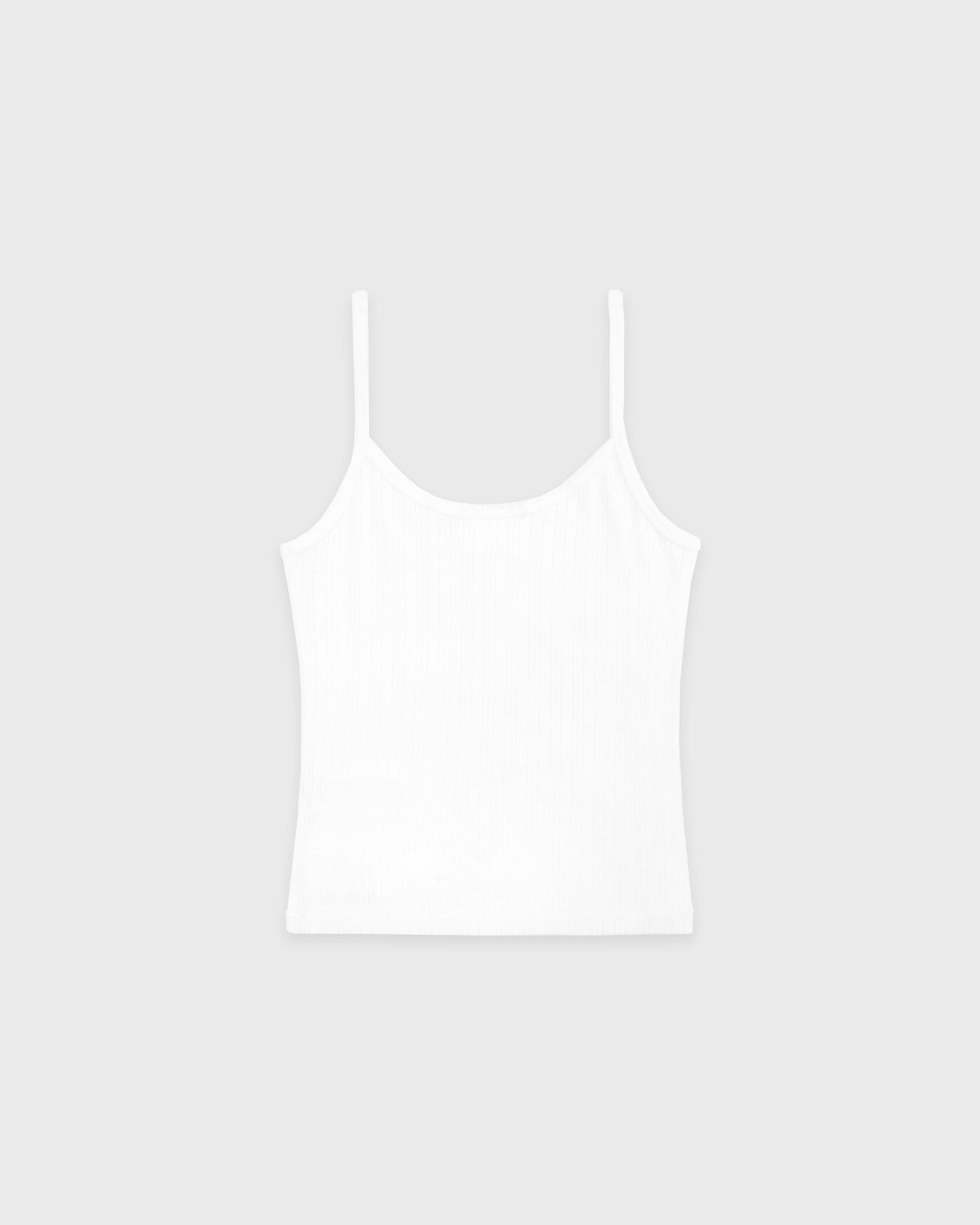 Signature Logo Pointelle Tank - White