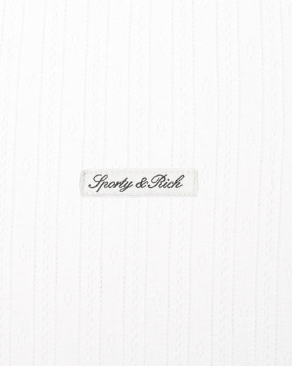 Signature Logo Pointelle Tank - White