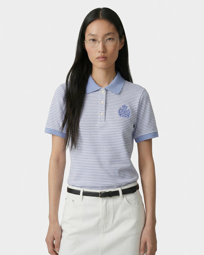 NY Crest Prep Polo - Periwinkle Stripe
