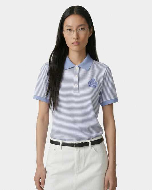 NY Crest Prep Polo - Periwinkle Stripe