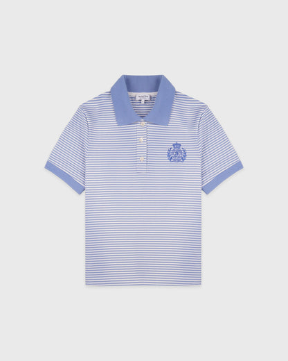 NY Crest Prep Polo - Periwinkle Stripe