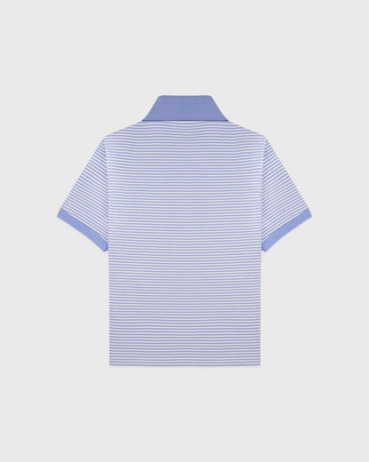 NY Crest Prep Polo - Periwinkle Stripe