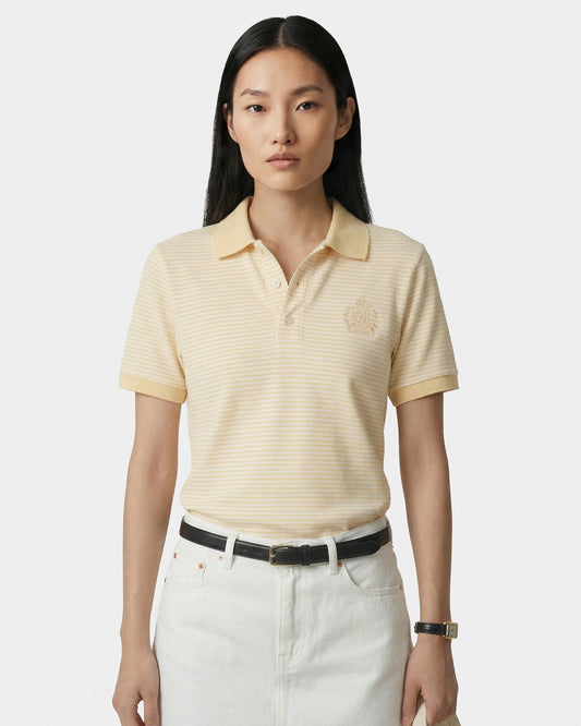NY Crest Prep Polo - Almond Striped