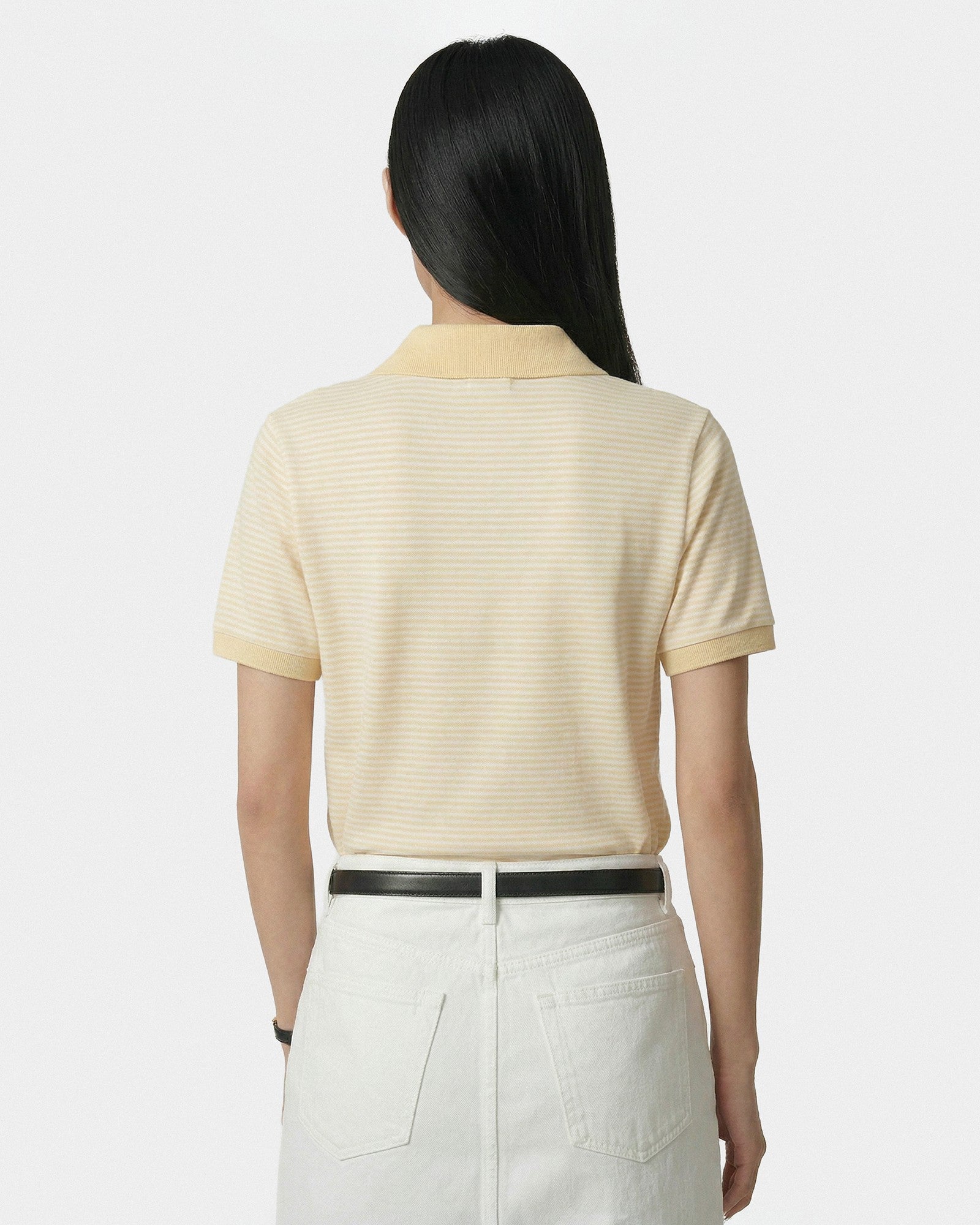 NY Crest Prep Polo - Almond Striped