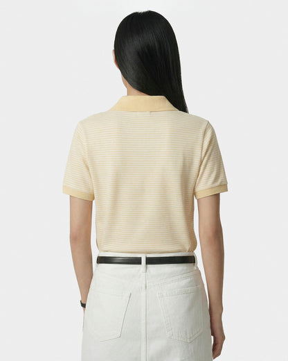 NY Crest Prep Polo - Almond Striped