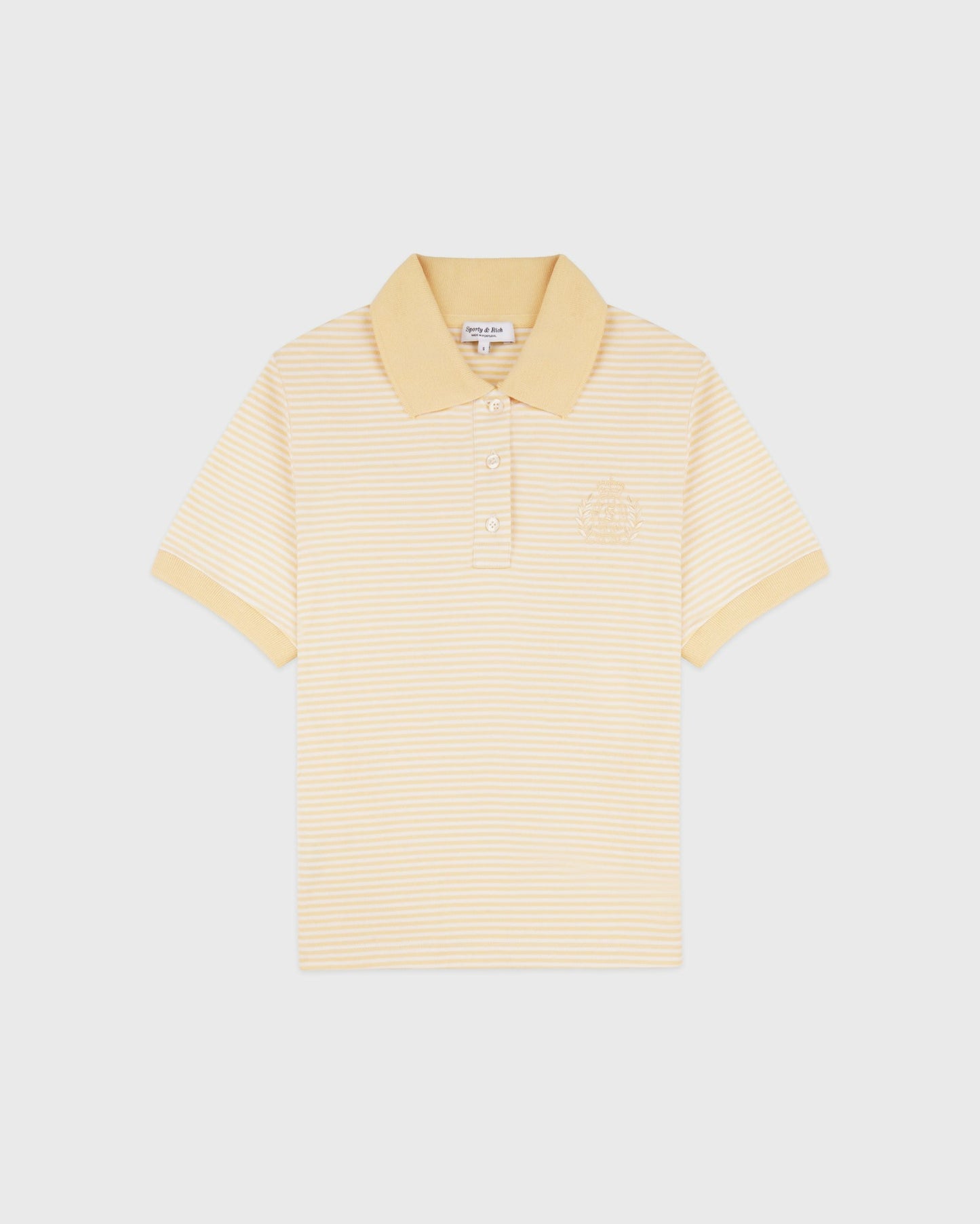 NY Crest Prep Polo - Almond Striped