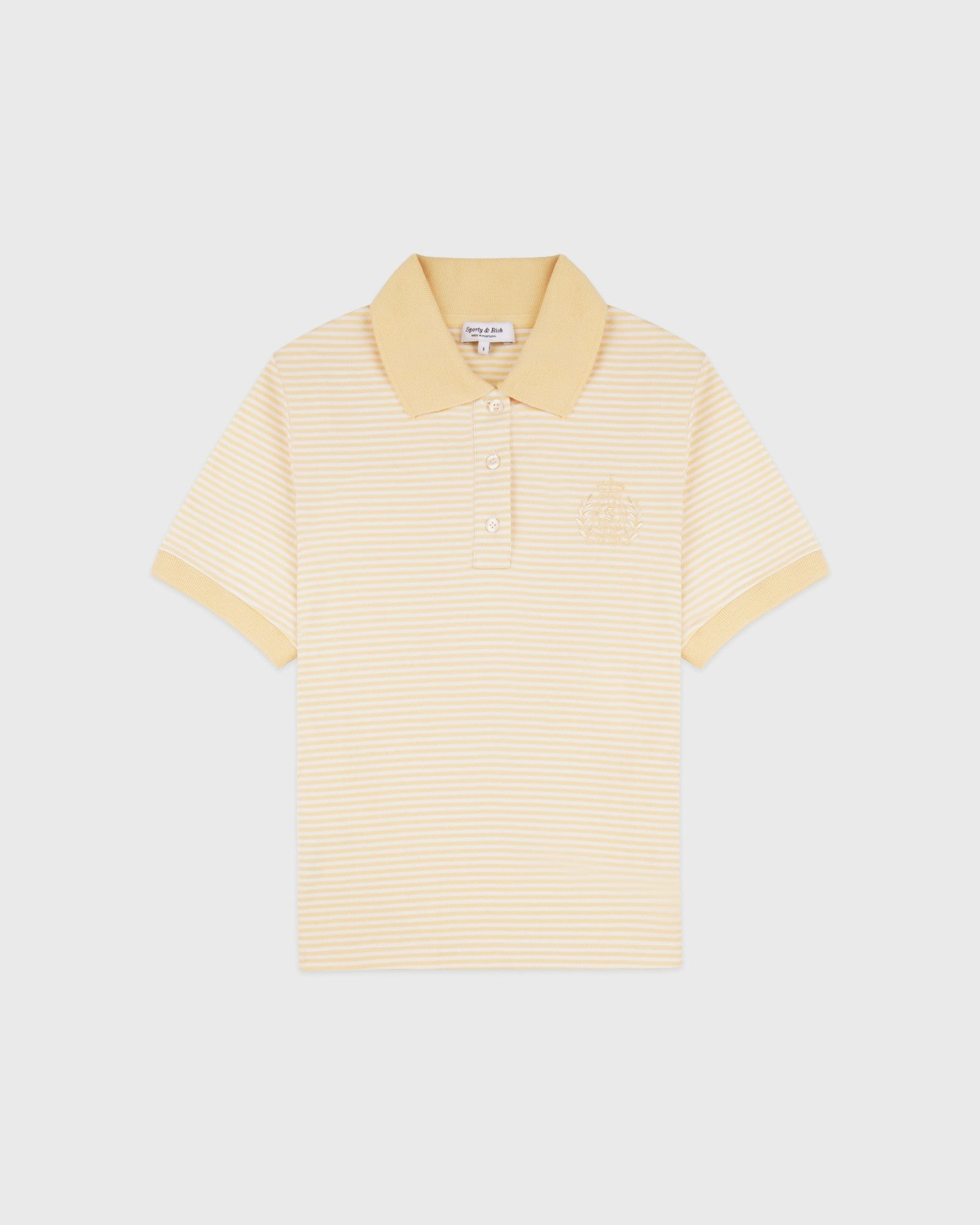 NY Crest Prep Polo - Almond Striped