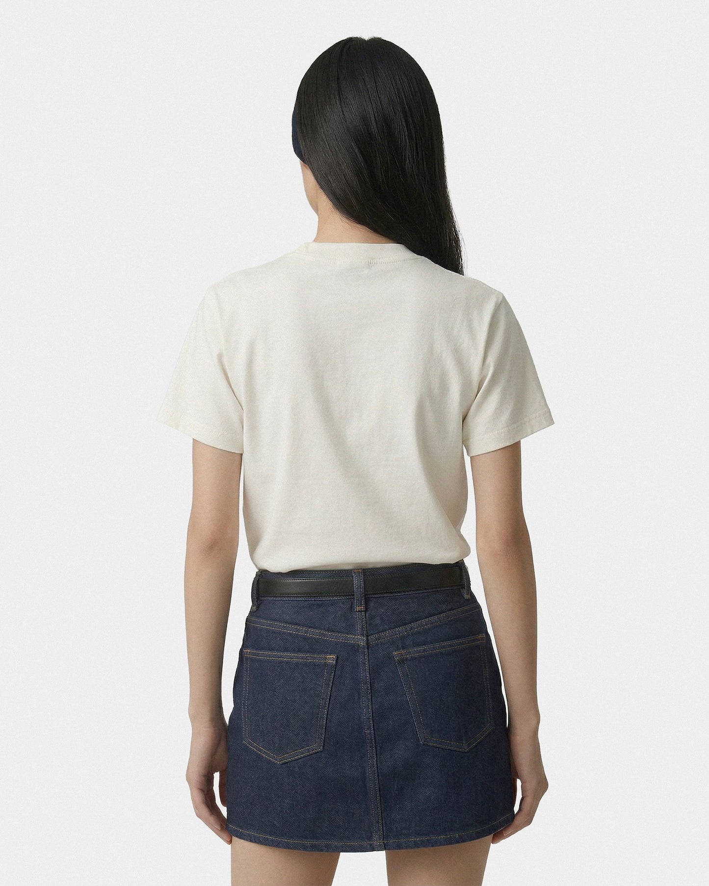 Varsity Crest Essential Tee - Ecru/Navy