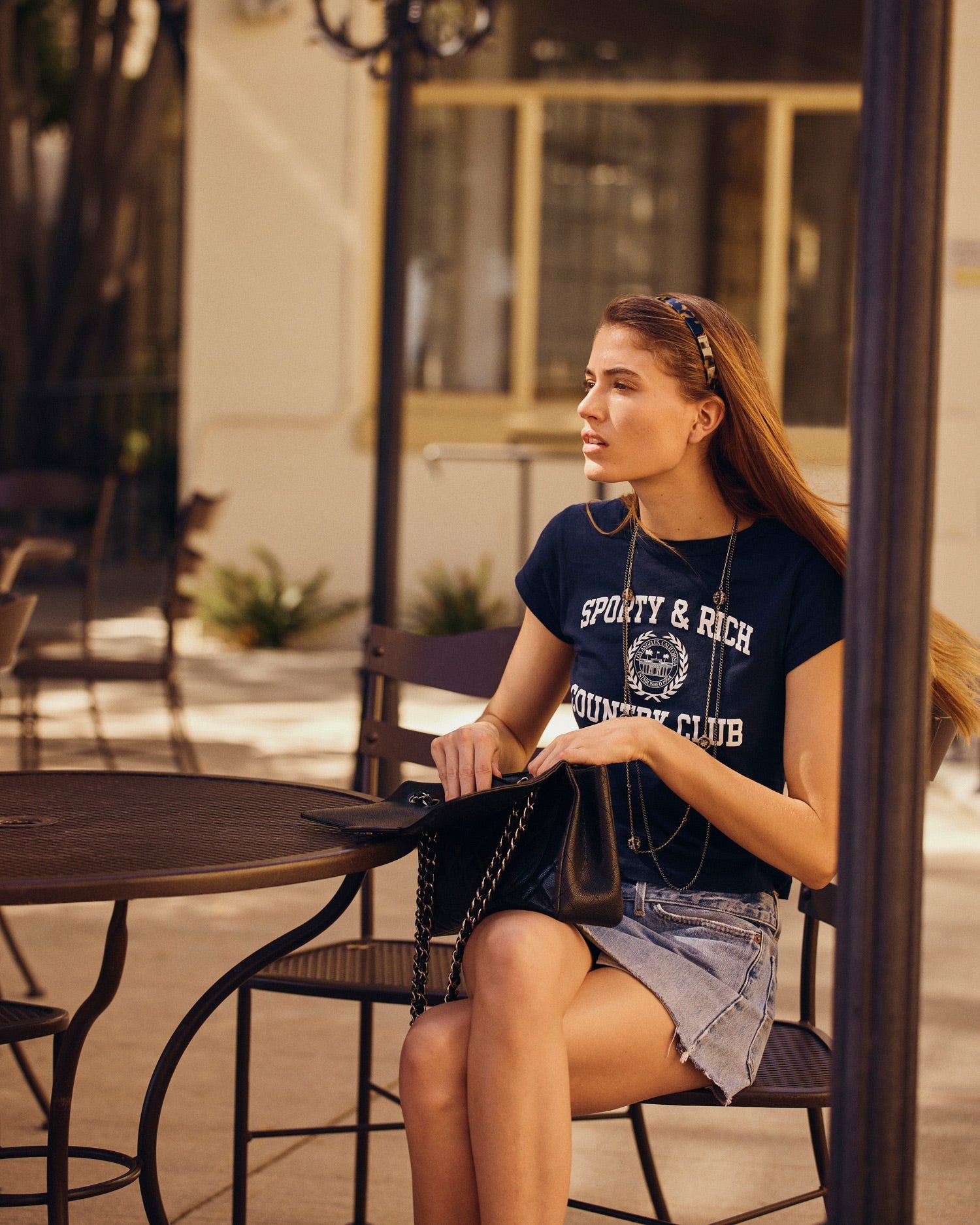 Varsity Crest Essential Tee - Navy/White