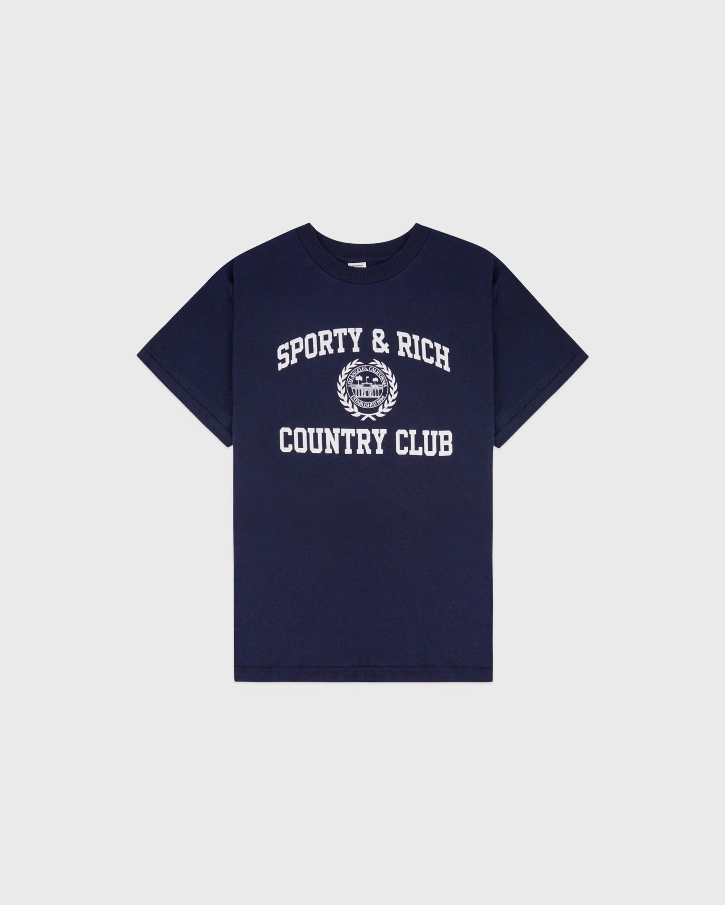 Varsity Crest Essential Tee - Navy/White