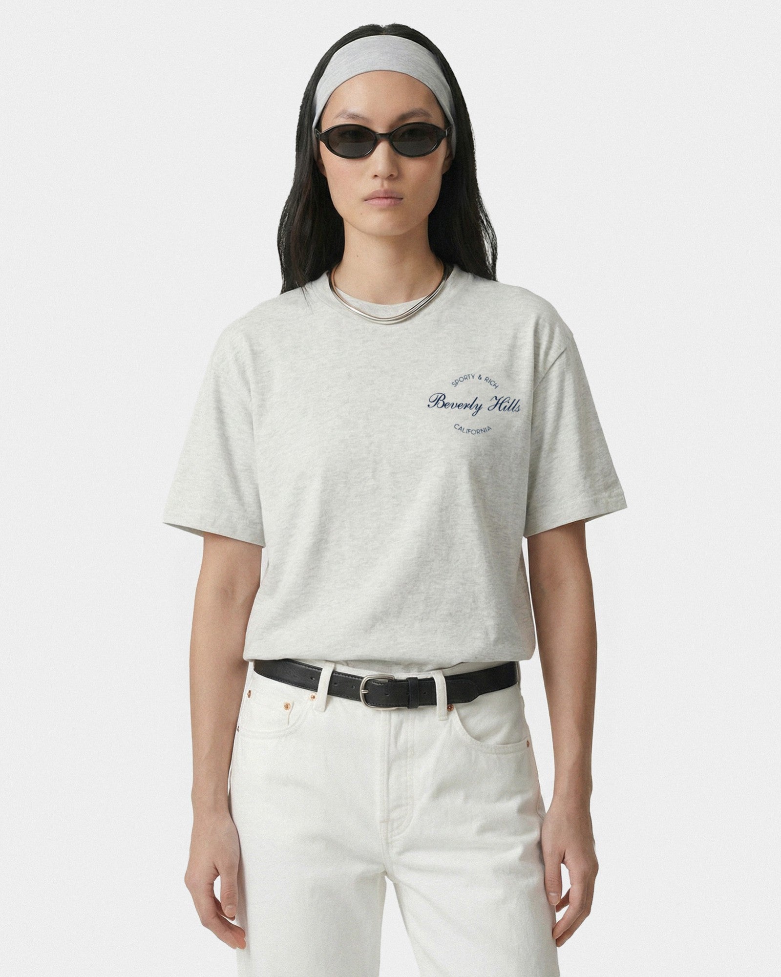 Beverly Script T-Shirt - Heather Gray/Navy