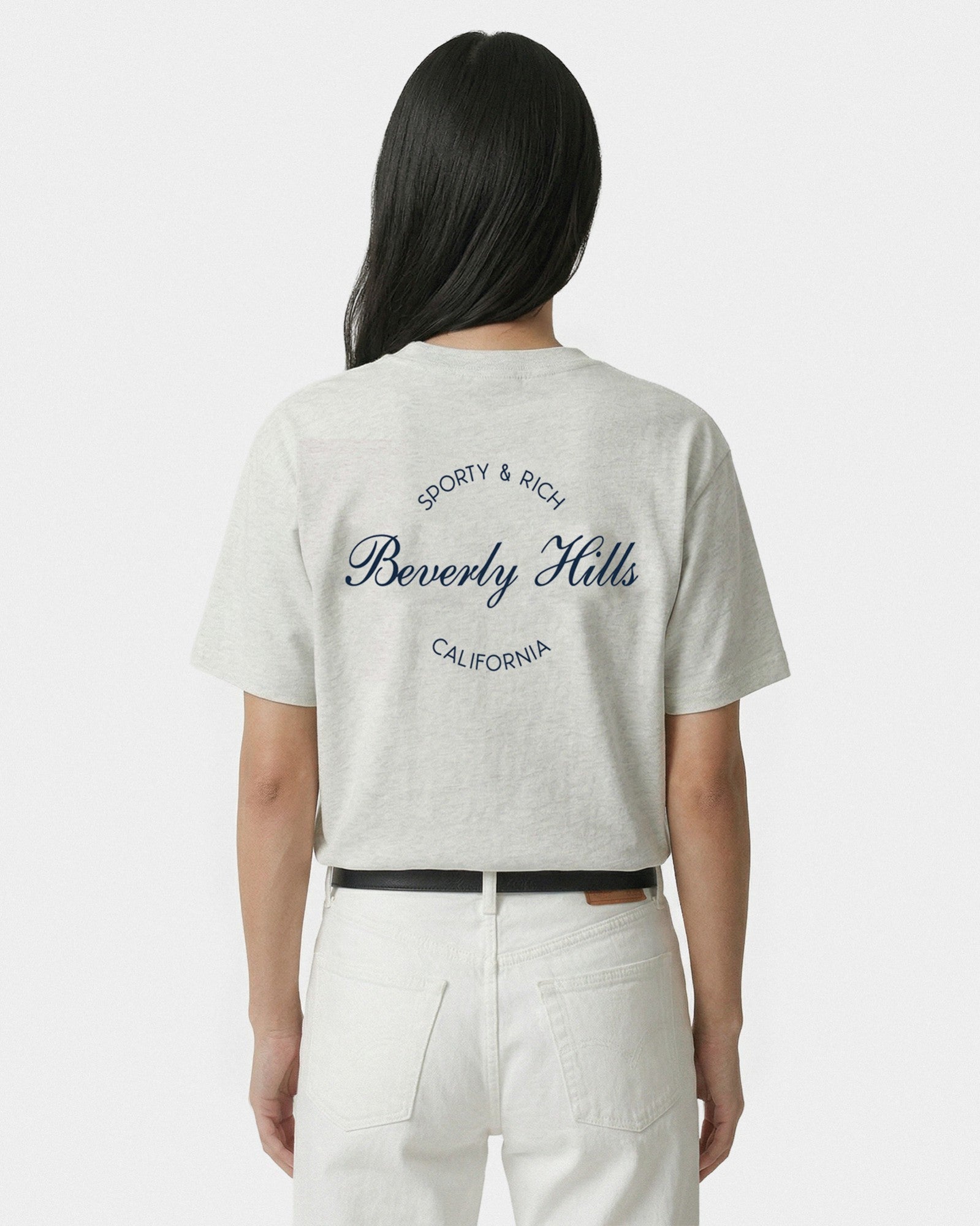 Beverly Script T-Shirt - Heather Gray/Navy