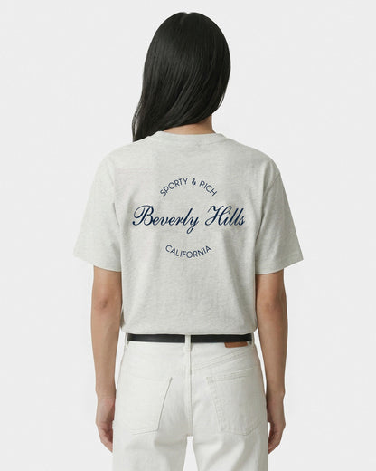 Beverly Script T-Shirt - Heather Gray/Navy
