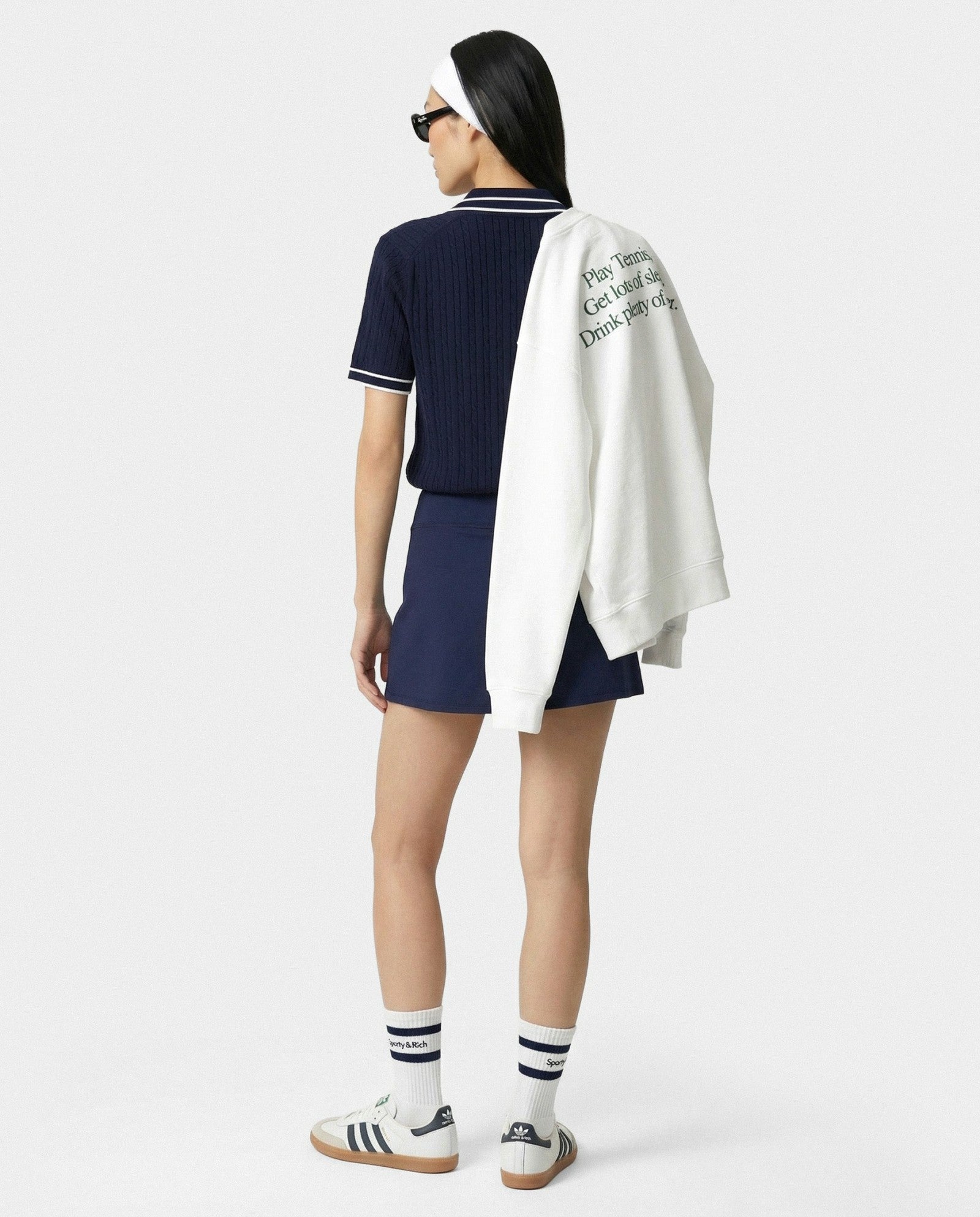 SRC Mini Cable Polo - Navy/White
