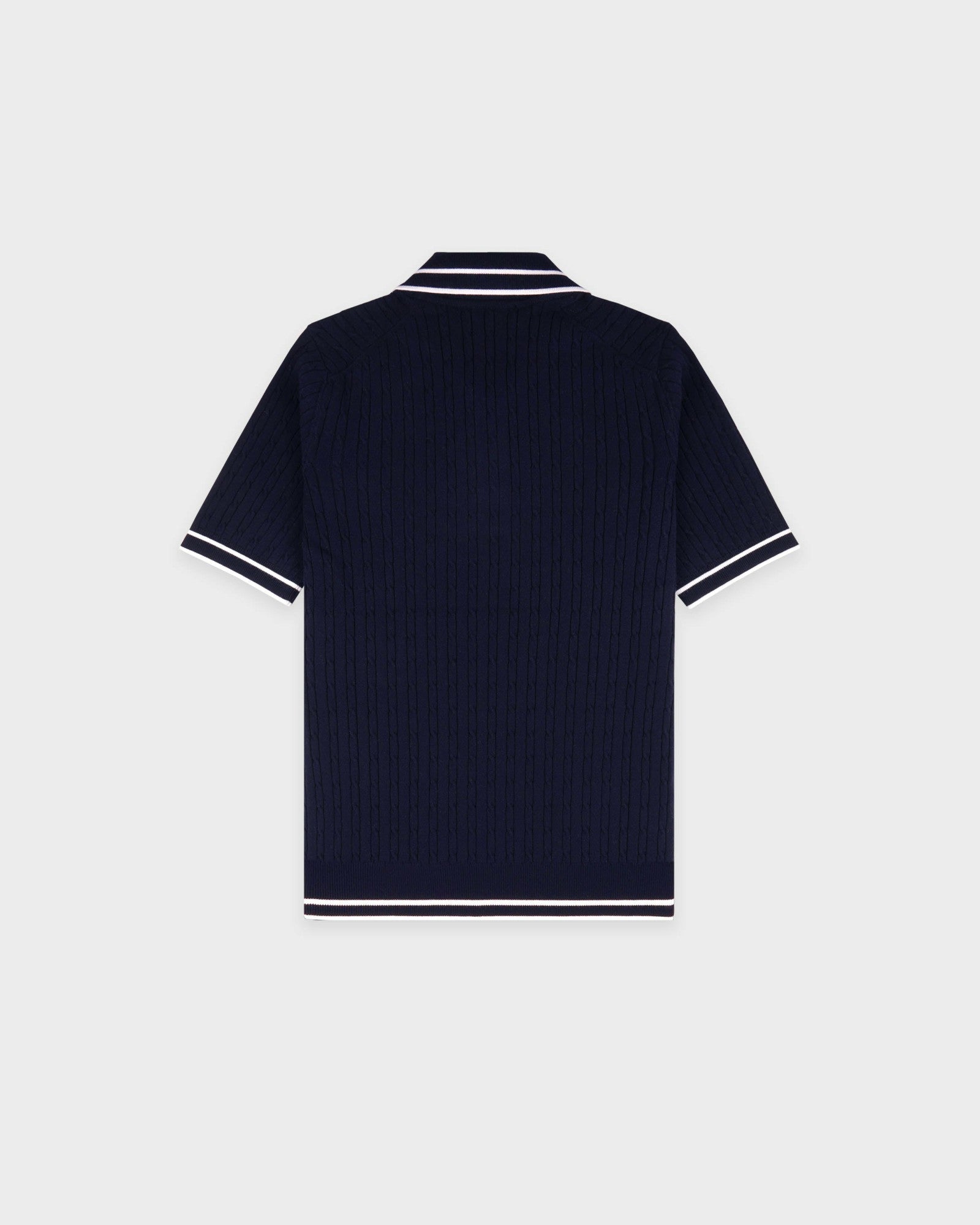 SRC Mini Cable Polo - Navy/White