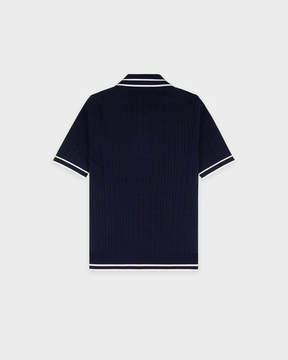 SRC Mini Cable Polo - Navy/White