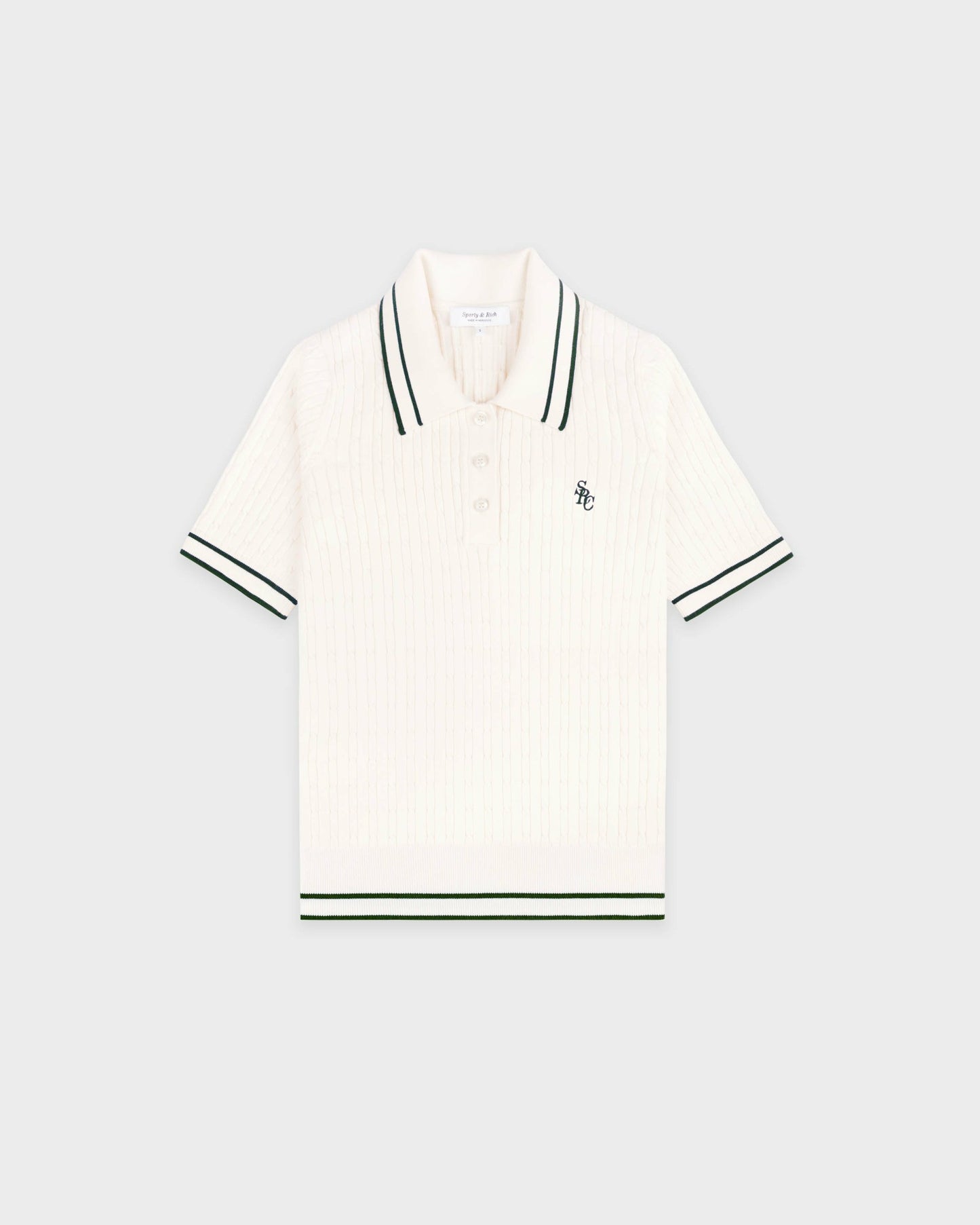 SRC Mini Cable Polo - Ecru/Forest