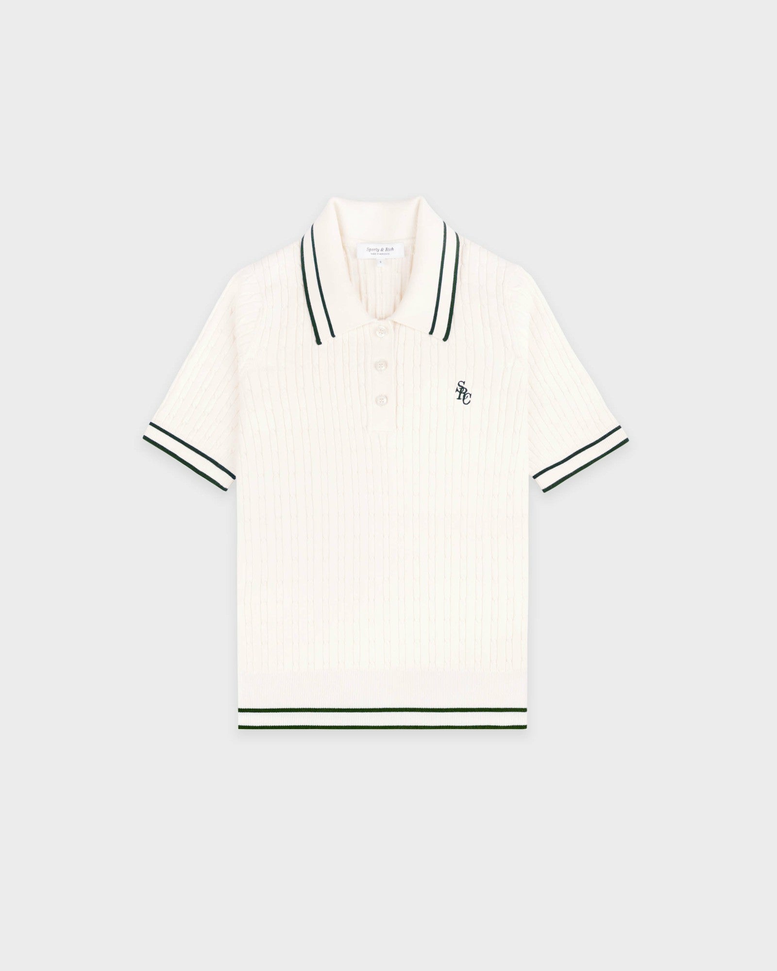 SRC Mini Cable Polo - Ecru/Forest