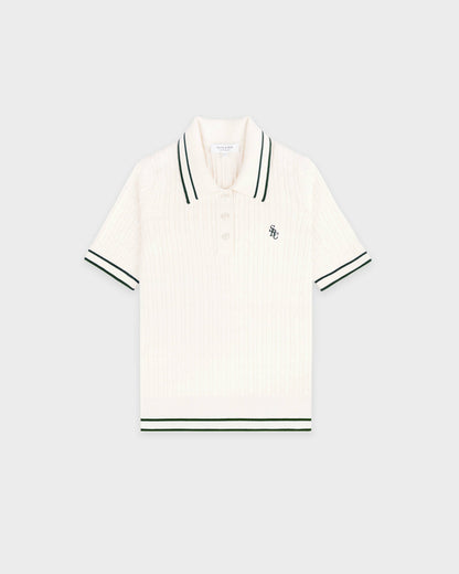 SRC Mini Cable Polo - Ecru/Forest