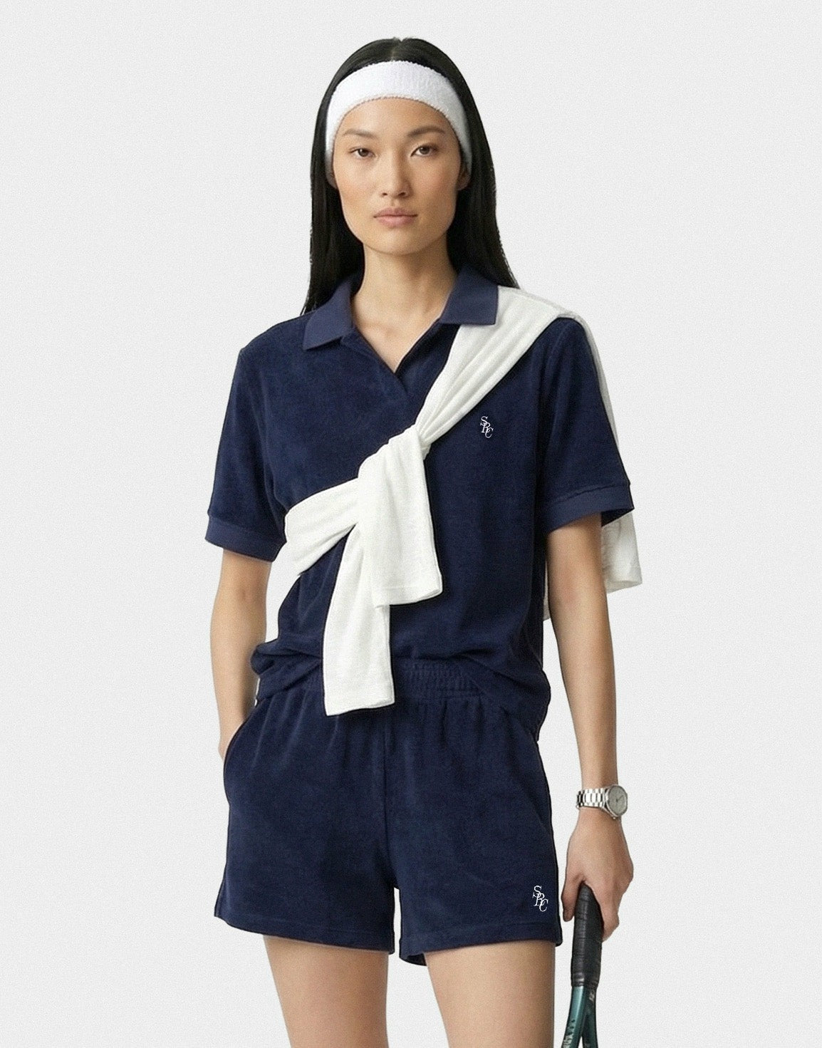 SRC Terry Polo - Navy/White