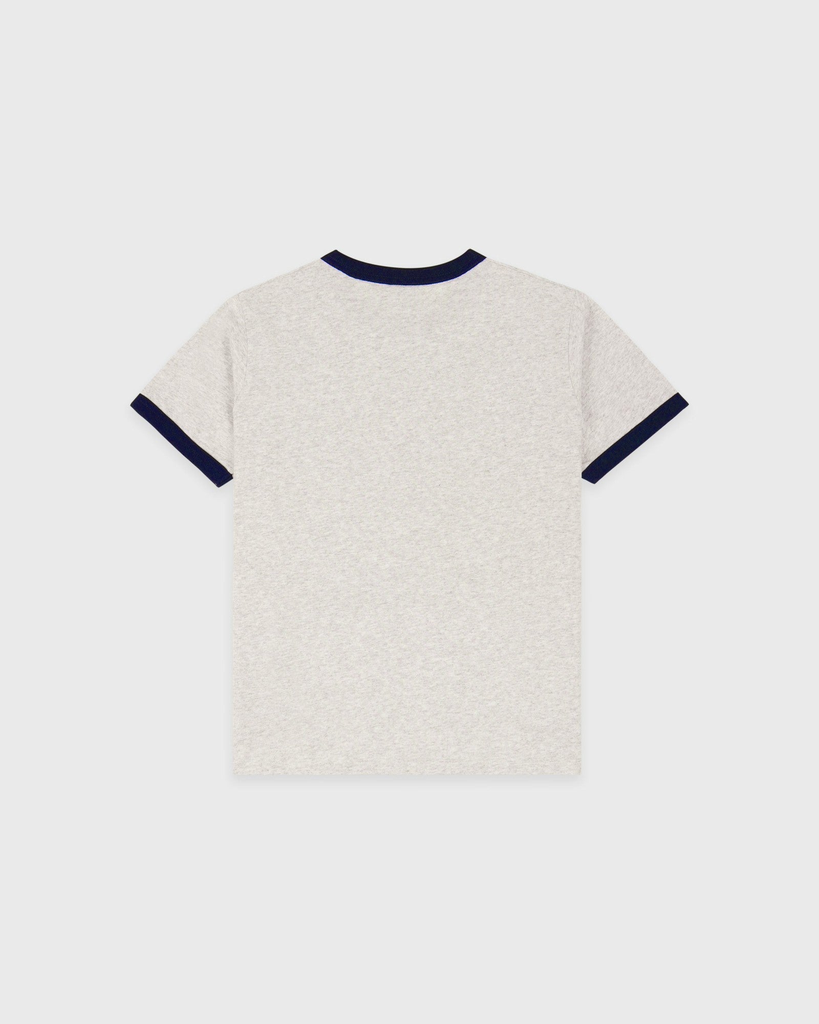 Yale Crest Ringer Tee - Heather Gray/Navy