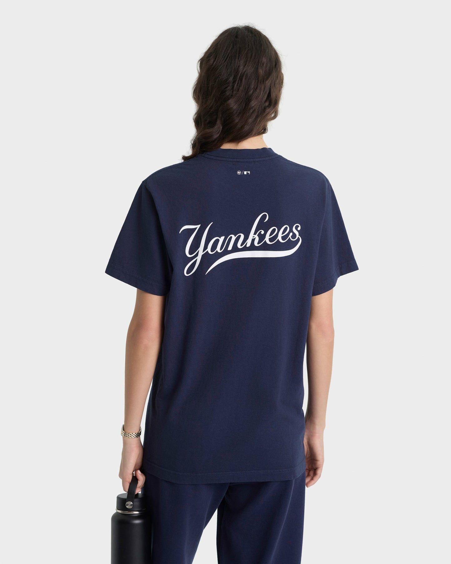 Yankees Curve T-Shirt - Navy/White