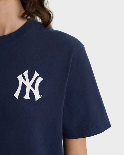 Yankees Curve T-Shirt - Navy/White