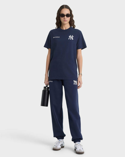 Yankees Curve T-Shirt - Navy/White